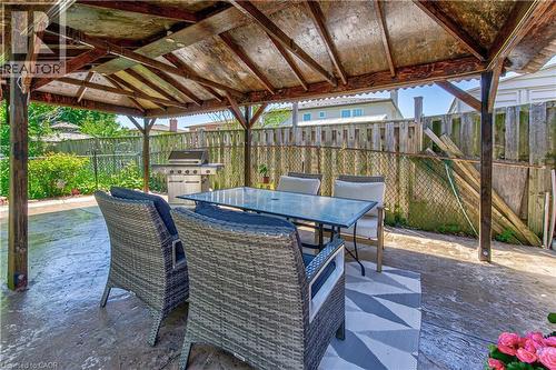 Outdoor living area featuring a wooden gazebo structure - 2560 Palisander Avenue, Mississauga, ON - Outdoor With Deck Patio Veranda