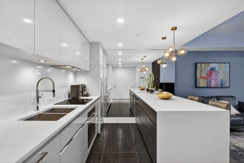 Kitchen - 702-360 Rue Atateken, Montréal (Ville-Marie), QC - Indoor Photo Showing Kitchen With Double Sink With Upgraded Kitchen