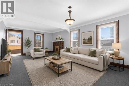 Virtually Staged - 121 Edgemont Street N, Hamilton, ON - Indoor Photo Showing Living Room