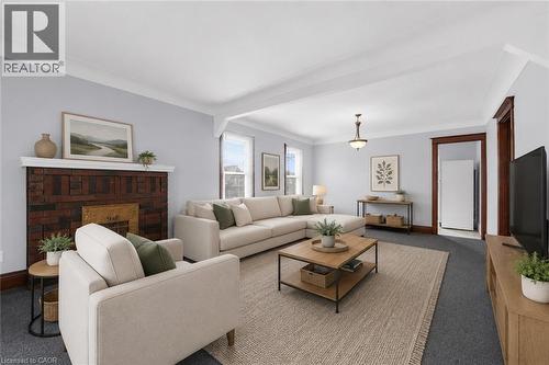 Virtually Staged - 121 Edgemont Street N, Hamilton, ON - Indoor Photo Showing Living Room
