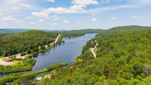 Aerial View - 80Z Ch. Du Lac-St-Louis E., Saint-Zénon, QC - Outdoor With Body Of Water With View