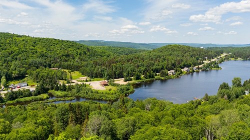 Aerial View - 80Z Ch. Du Lac-St-Louis E., Saint-Zénon, QC - Outdoor With Body Of Water With View