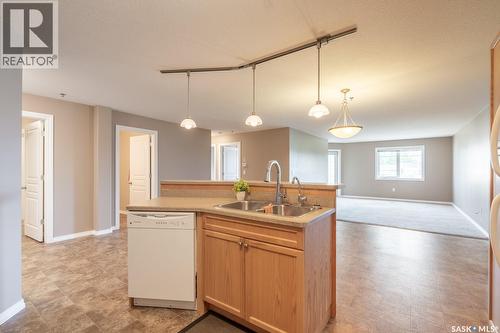 108 6345 Rochdale Boulevard, Regina, SK - Indoor Photo Showing Kitchen With Double Sink