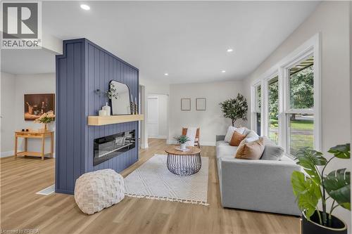 44 Tyrell Street, Simcoe, ON - Indoor Photo Showing Living Room With Fireplace