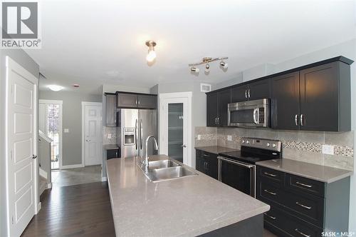 4541 Green Rock Road, Regina, SK - Indoor Photo Showing Kitchen With Stainless Steel Kitchen With Double Sink With Upgraded Kitchen