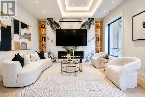 98 Babcombe Drive, Markham, ON - Indoor Photo Showing Living Room With Fireplace