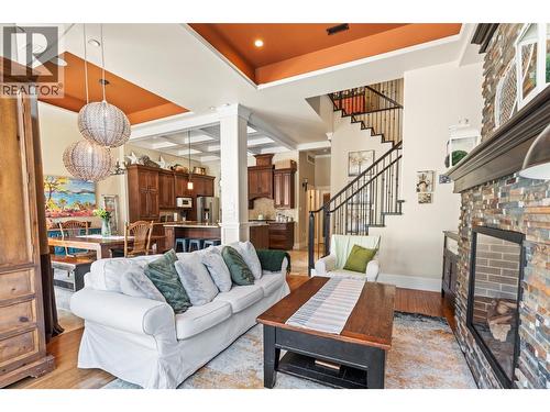 8049 Okanagan Landing Road, Vernon, BC - Indoor Photo Showing Living Room With Fireplace