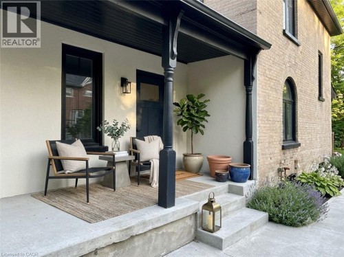 Virtual staged side porch - 245 Lowther Street S, Cambridge, ON - Outdoor With Exterior
