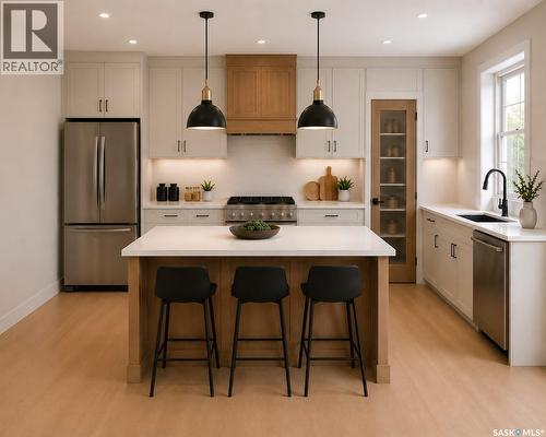 228 Veterans Drive, Warman, SK - Indoor Photo Showing Kitchen With Upgraded Kitchen