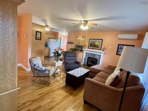 1619 Gabarus Highway, Prime Brook, NS - Indoor Photo Showing Living Room With Fireplace