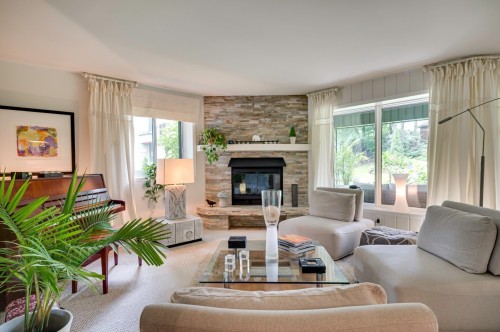 Living Room - A-760 Ch. Des Trois-Villages, Piedmont, QC - Indoor Photo Showing Living Room With Fireplace