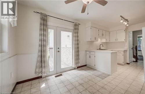 Walk-out to private deck. - 197 Southwood Drive, Kitchener, ON - Indoor Photo Showing Kitchen