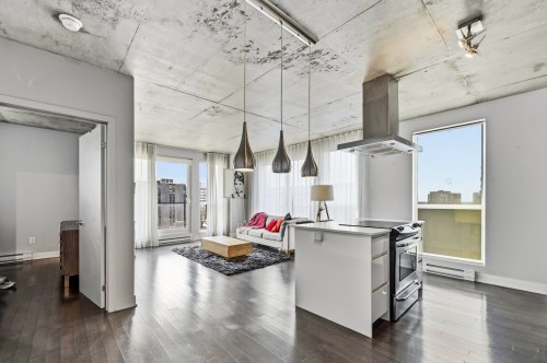 Salon - 1701-235 Rue Peel, Montréal (Le Sud-Ouest), QC - Indoor Photo Showing Kitchen