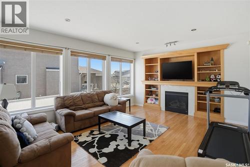 3714 Sandringham Road E, Regina, SK - Indoor Photo Showing Living Room With Fireplace