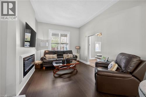 179 Macnab Street N, Hamilton, ON - Indoor Photo Showing Living Room With Fireplace