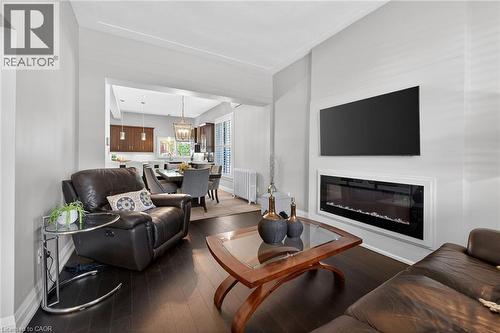 179 Macnab Street N, Hamilton, ON - Indoor Photo Showing Living Room With Fireplace