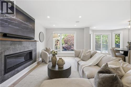 2029 Kempton Park Drive, Mississauga, ON - Indoor Photo Showing Living Room With Fireplace
