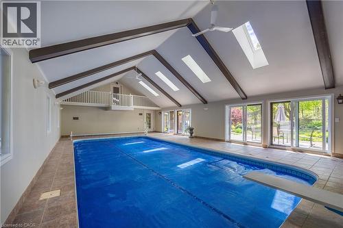 Indoor swimming pool - 1 Bostwick Crescent, Lynedoch, ON - Indoor Photo Showing Other Room With In Ground Pool
