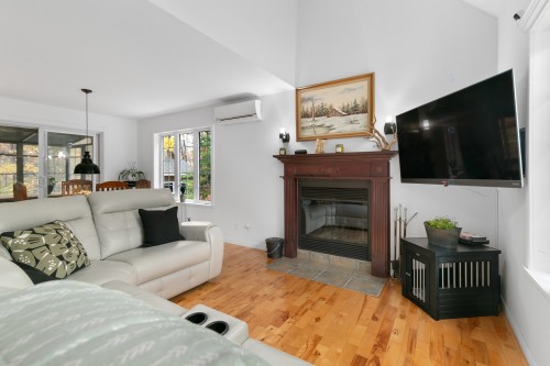 Living Room - 87 Ch. Des Couleurs, Saint-Sauveur, QC - Indoor Photo Showing Living Room With Fireplace