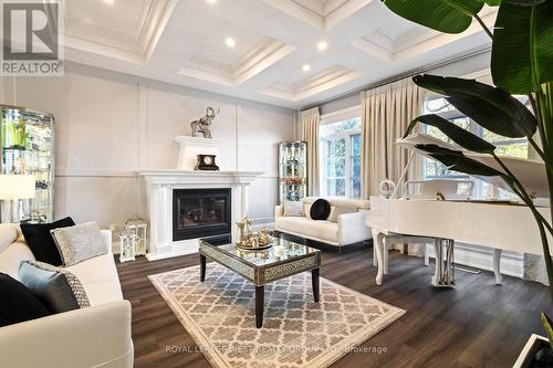 24 Mcarthur Heights, Brampton, ON - Indoor Photo Showing Living Room With Fireplace