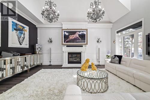 24 Mcarthur Heights, Brampton, ON - Indoor Photo Showing Living Room With Fireplace