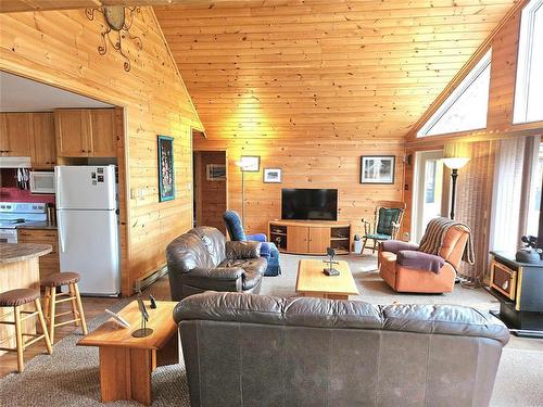 32 Elm Crescent, Bifrost Rm, MB - Indoor Photo Showing Living Room With Fireplace