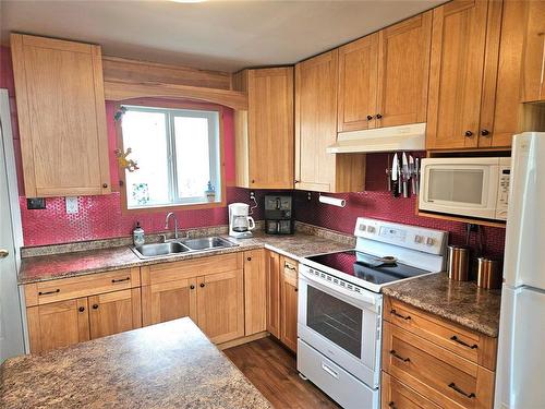 32 Elm Crescent, Bifrost Rm, MB - Indoor Photo Showing Kitchen With Double Sink