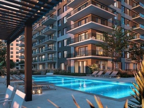 Pool - 903-3665 Av. Jean-Béraud, Laval (Chomedey), QC - Outdoor With In Ground Pool With Balcony
