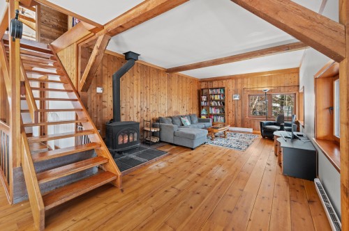 Living Room - 760 Ch. Du Lac-Bouchette, Sainte-Adèle, QC - Indoor With Fireplace