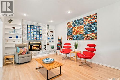 225 Clearwater Court, Saskatoon, SK - Indoor Photo Showing Living Room With Fireplace