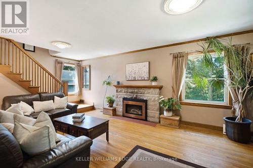 162 5Th Concession Road E, Hamilton, ON - Indoor Photo Showing Living Room With Fireplace
