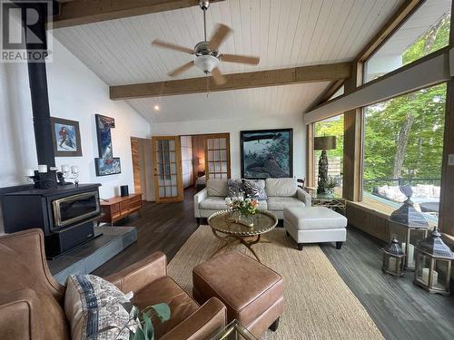 3173 Haight Rd, Hilton Beach, ON - Indoor Photo Showing Living Room With Fireplace