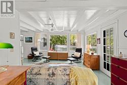 This portion of the cottage is over water - 