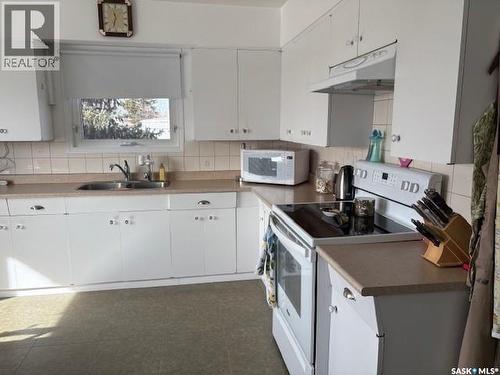 211 Throne Street, Sceptre, SK - Indoor Photo Showing Kitchen With Double Sink