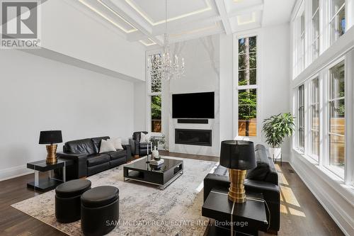 1342 Nocturne Court, Mississauga, ON - Indoor Photo Showing Living Room With Fireplace