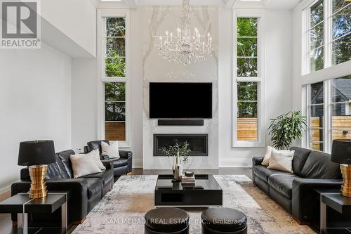 1342 Nocturne Court, Mississauga, ON - Indoor Photo Showing Living Room With Fireplace
