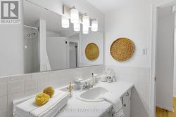The large wall mounted mirror is so functional - 