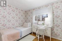 Bedroom 3, so pretty with the vintage wallpaper - 