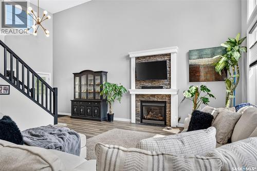 69 Goldenglow Drive, Moose Jaw, SK - Indoor Photo Showing Living Room With Fireplace