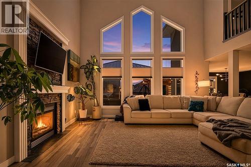 69 Goldenglow Drive, Moose Jaw, SK - Indoor Photo Showing Living Room With Fireplace
