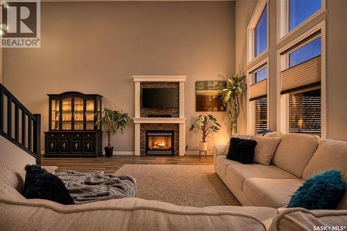 69 Goldenglow Drive, Moose Jaw, SK - Indoor Photo Showing Living Room With Fireplace