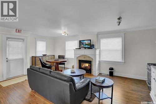 2216 Lorne Street, Regina, SK - Indoor Photo Showing Living Room With Fireplace