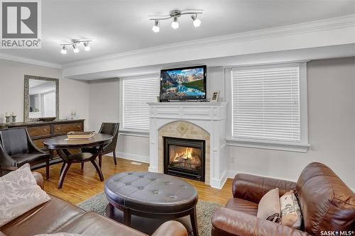 2216 Lorne Street, Regina, SK - Indoor Photo Showing Living Room With Fireplace