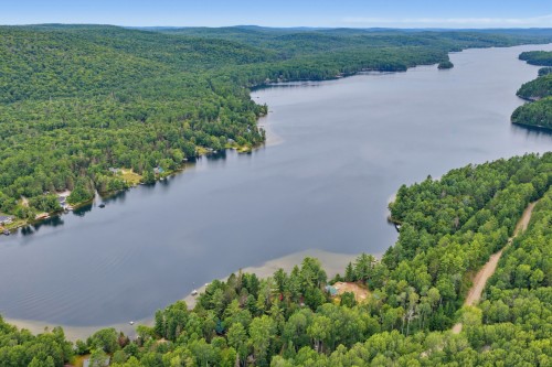Photo aérienne - 17 Ch. Bellevue, Cayamant, QC - Outdoor With Body Of Water With View