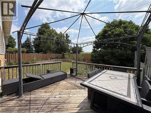 Expansive wooden deck featuring a gazebo frame - 436 Gatestone Boulevard, Waterloo, ON - Outdoor With Deck Patio Veranda With Exterior
