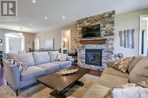 2 Roy Hickling Drive, Springwater, ON - Indoor Photo Showing Living Room With Fireplace