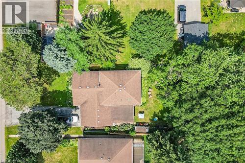 Aerial perspective showcasing a residential property with surrounding greenery - 3 Orchard Parkway, Grimsby, ON - Outdoor