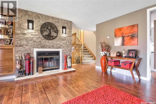 3431 Eagle Crescent, Prince Albert, SK - Indoor Photo Showing Living Room With Fireplace