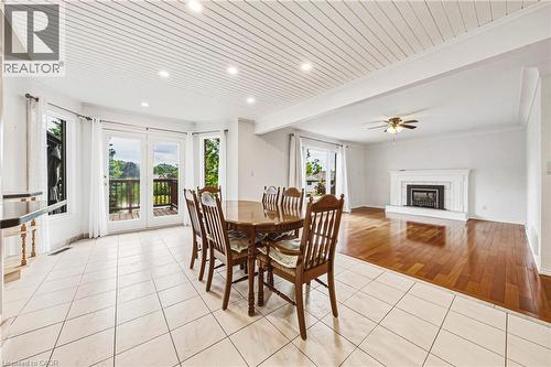 21 Moss Boulevard, Dundas, ON - Indoor Photo Showing Dining Room With Fireplace