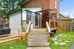 BBQ deck leads to all fenced back yard - 